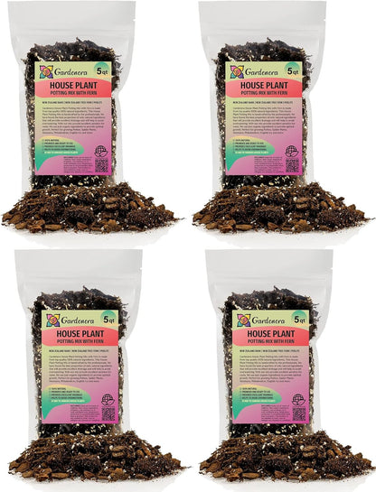 Premium Gardenera House Plant Potting Mix - 20 Quart - Fern + New Zealand Bark + Perlite | Great