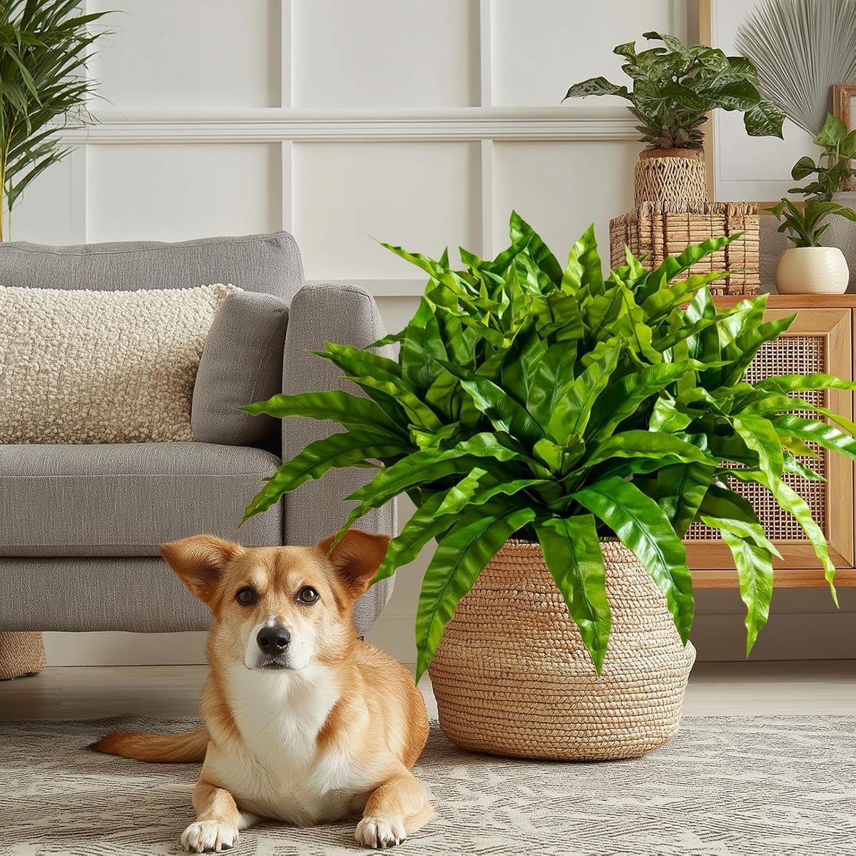 4 Pcs Artificial Greenery Stems Fake Bird Nest Fern Faux Branches Artificial Plants Realistic Fake