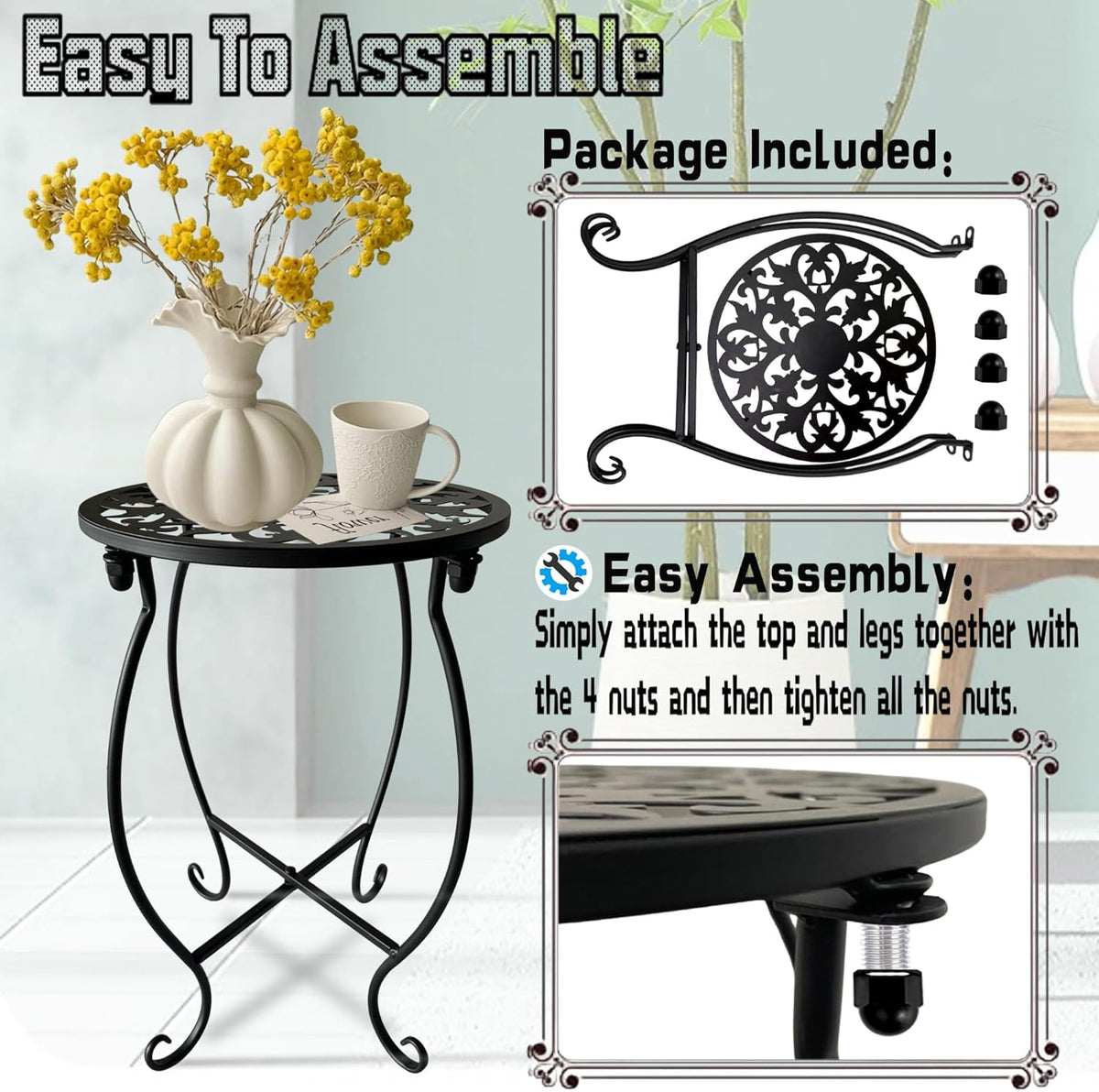 Plant Stand Indoor Outdoor, Metal Plant Stand for Indoor Plants Iron Art Flower Pot Holder Stand