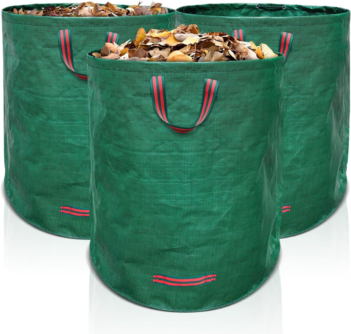 Gardenpal 3 Pack 72 Gallon Reusable Yard Waste Bag, Heavy Duty, Upright Lawn Bags with 4 Reinforced