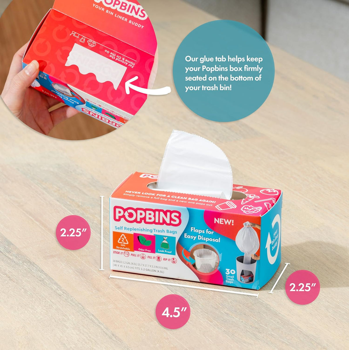 Trash Bags - Small Garbage Bags, Clear Trash Can Liners for Bathroom Bins, Bedroom, Office &