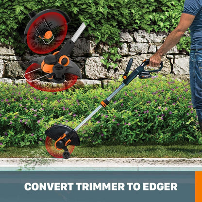 Worx String Trimmer Cordless 3.0 20V PowerShare 12" Edger & Weed Trimmer (Battery and Charger Not