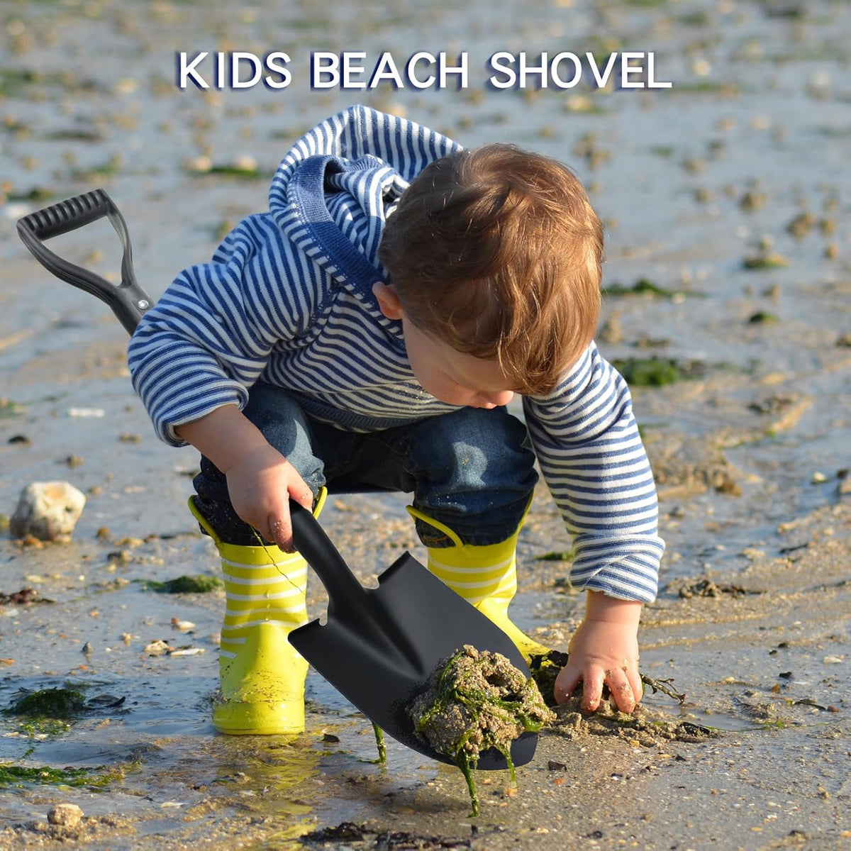 WIKER Kids Shovel,Small Shovels for Digging,Beach Shovels for Kids Heavy Duty,28 Inches,Short