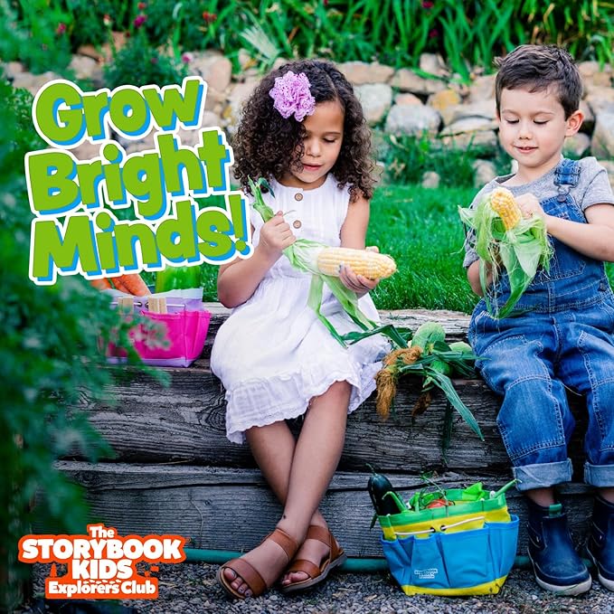 Pink Kids Gardening Tools - includes Sturdy Tote Bag, Watering Can, Gloves, Shovels, Garden Stakes