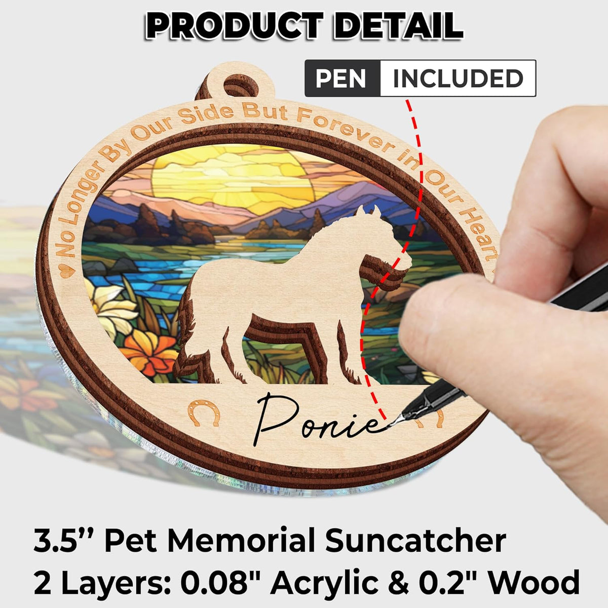 Horse Memorial Ornaments, Christmas Xmas Tree Ornament, Window, Car Hanging, Sympathy Gift for Loss