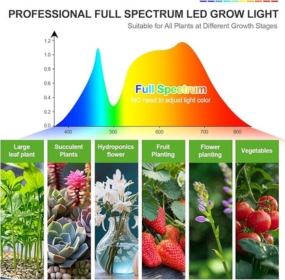 3-Head Table Top Grow Lights for Indoor Plants, Seed Starting, Bonsai with Timer, 27W Power Home