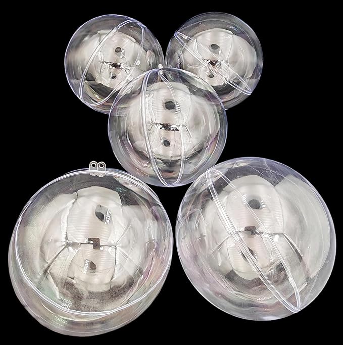 Acrylic Hollow Ball, Clear Plastic Fillable Ornaments Ball, DIY Clear Plastic Balls for New Years