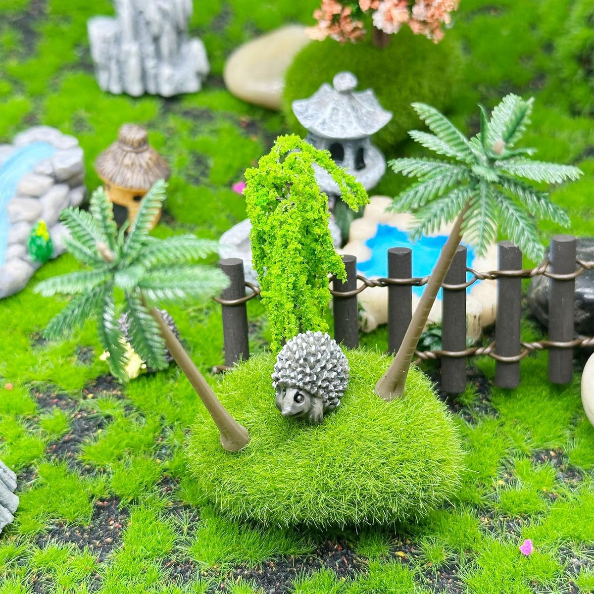 Woohome 42 PCS Mini Garden Accessories Fairy Garden Kit Micro Landscape Mini Zen Garden Accessories