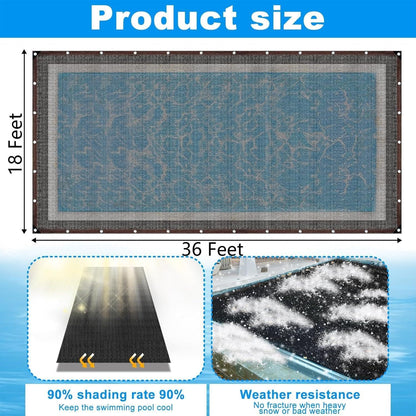 18 x 36 Ft Pool Leaf Net Cover- Thicken Rectangle Leaf Netting for Inground and Above Ground