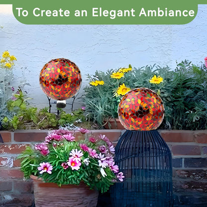 Lily's Home Colorful Mosaic Glass Gazing Ball, Designed with a Stunning Holographic Petal Mosaic