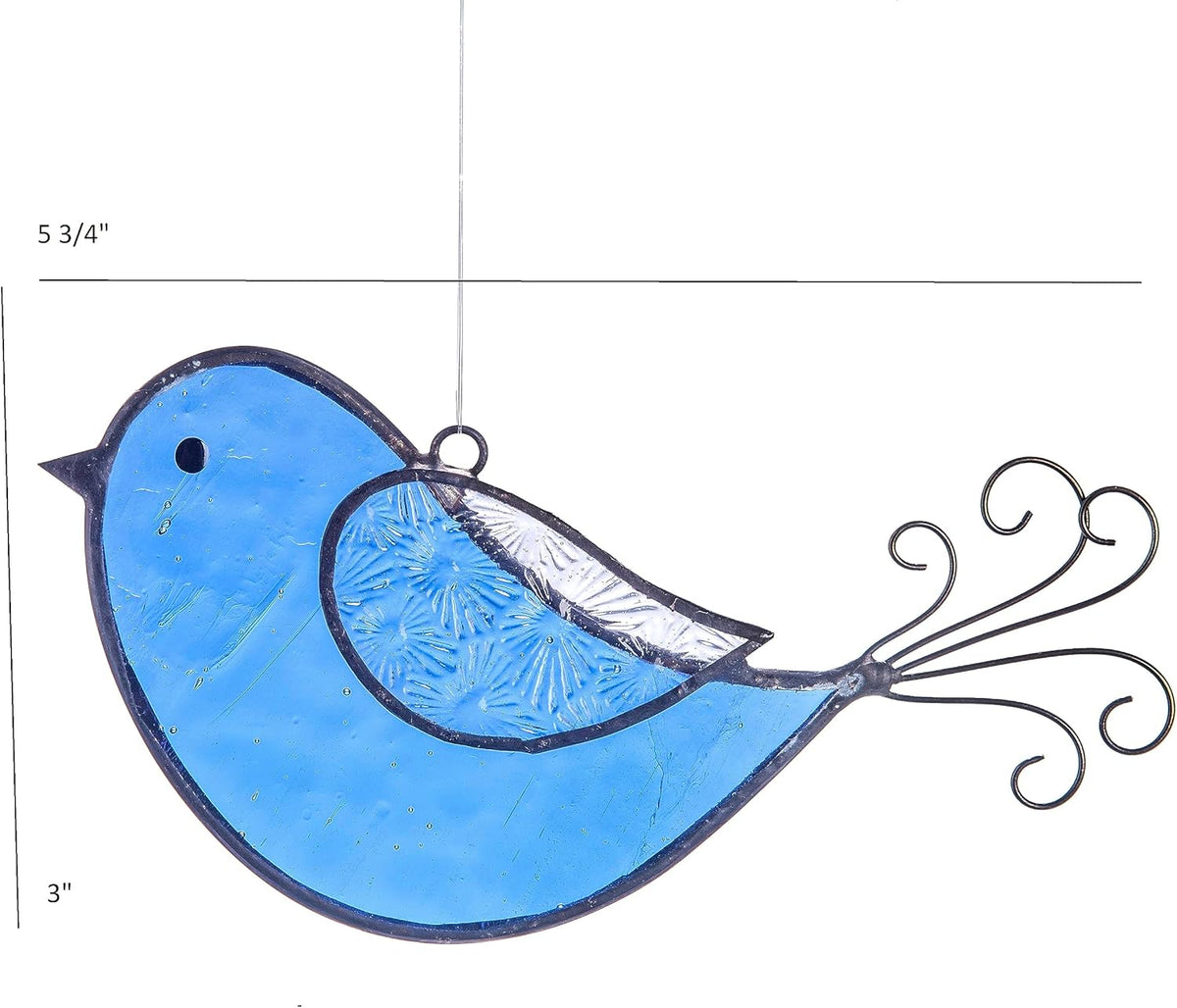 Blue Bird Ornament Sun Catcher Stained Glass Window Display ORN 310-2