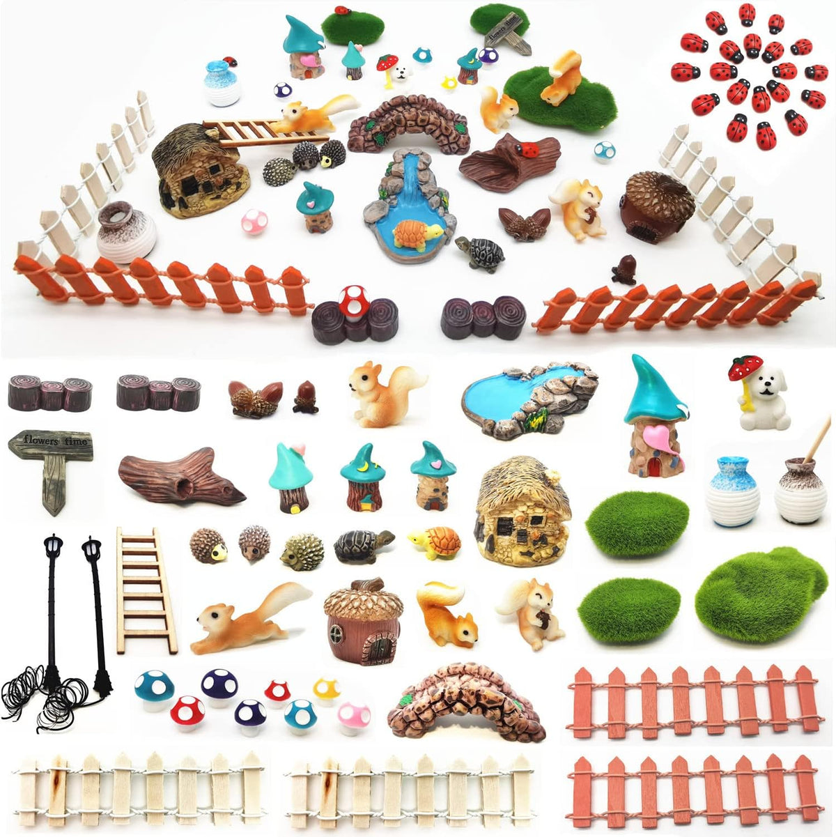 HYG Miniature Fairy Garden Accessories, Figurines, Landscape Set, Potted Horticulture Ornaments for