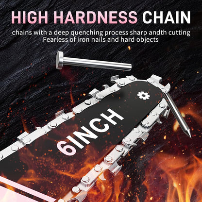 Cordless Mini Chainsaw 21V,6In Electric Chainsaw,Handheld & Portable Power Chain Saw for Tree