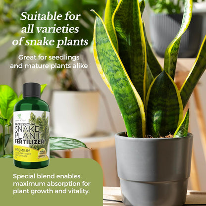 Professional Liquid Snake Plant Fertilizer | 3-1-2 Concentrate for Plants and Flowers |