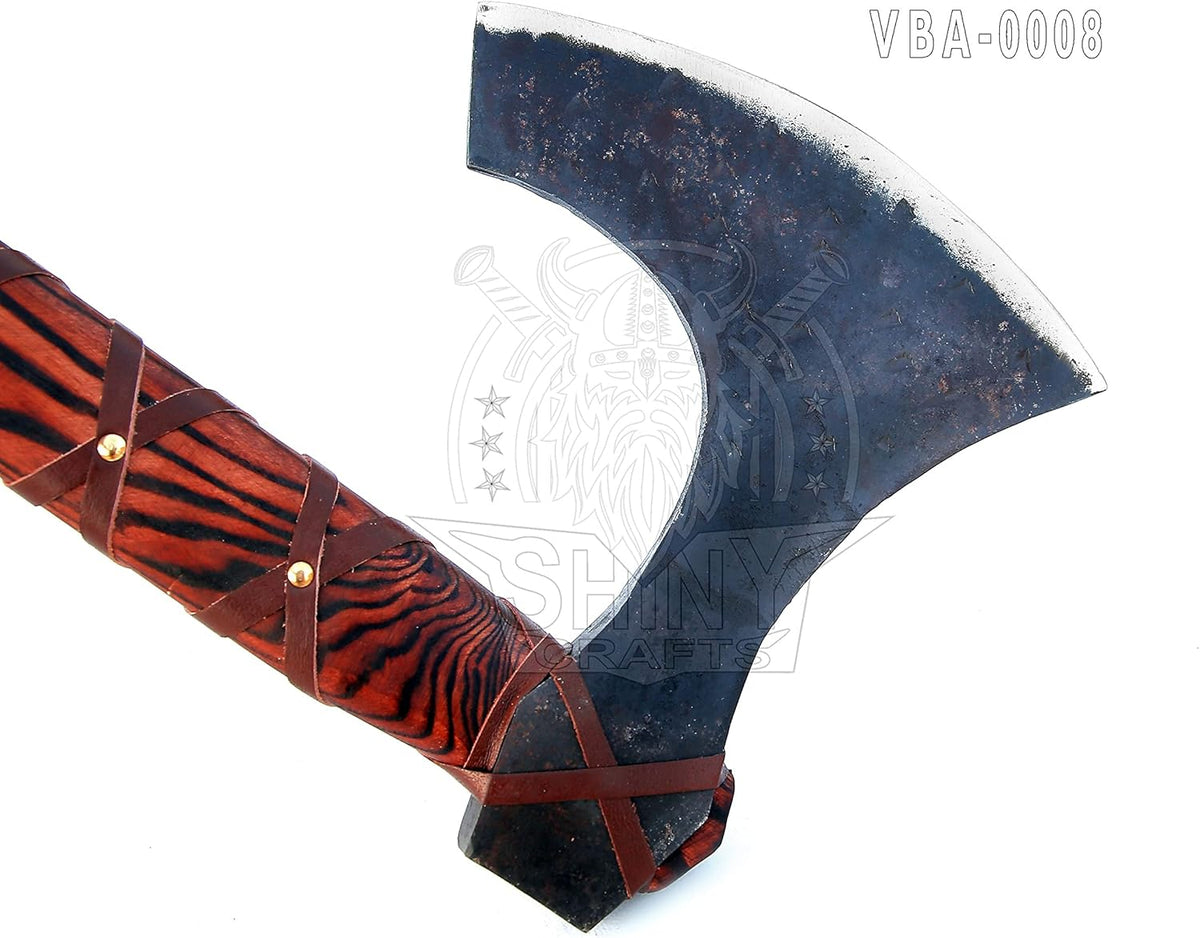 SHINY CRAFTS-Axes Handmade Viking Axe Hatchet Norse Axe- 40" Long Two-Handed Berserker Axe Forged