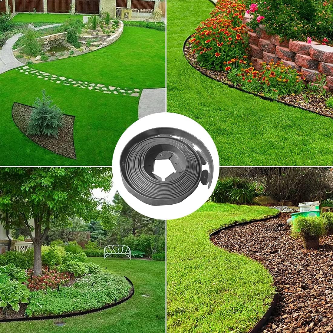 Landscape Edging 33ft,Garden Borders Edging [Extra Tall 4IN ] with 30pcs Spikes,Lawn Edging Kit