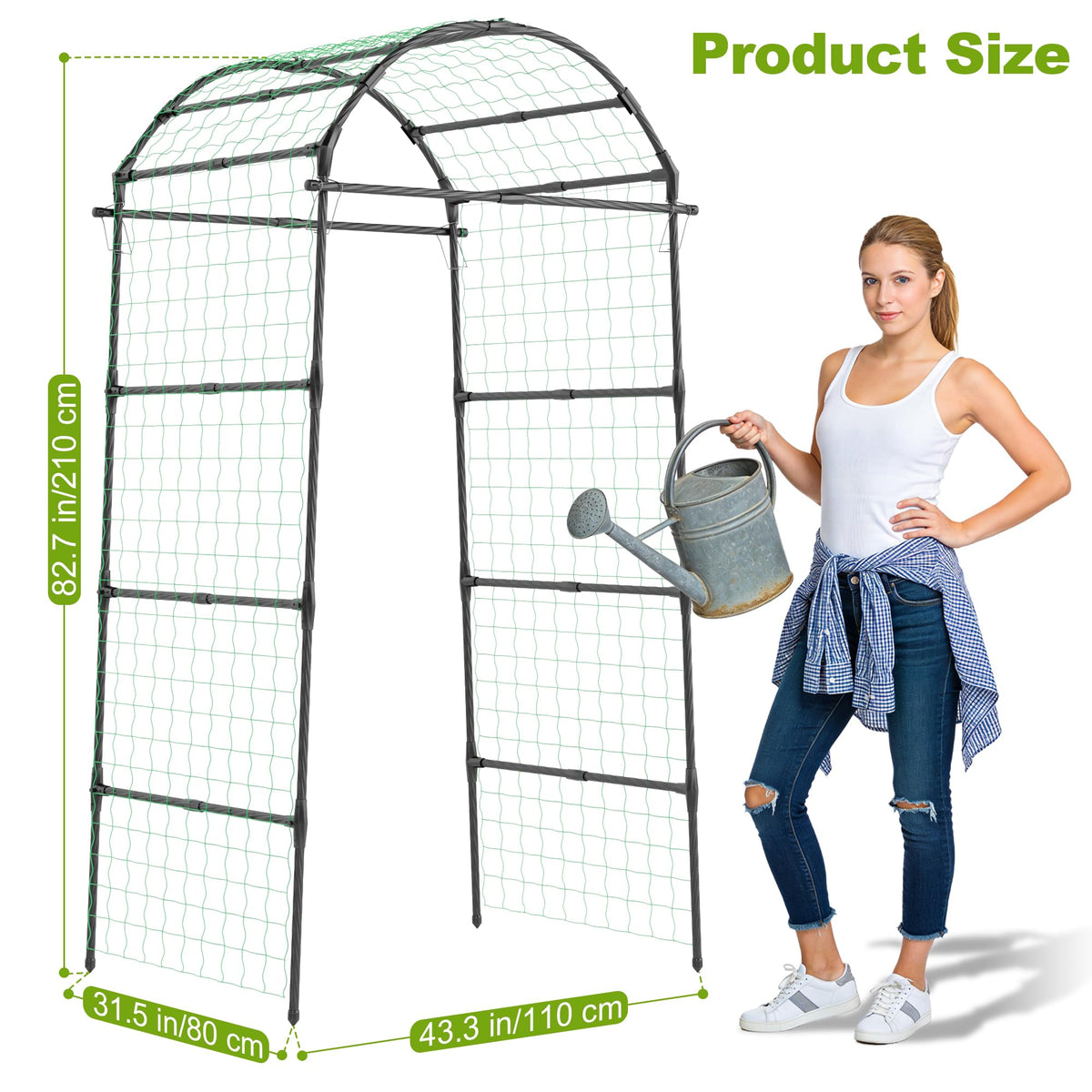 Miory Garden Arch Trellis for Climbing Plants Outdoor, 7ft Tall Plants Support Trellis for Climbing
