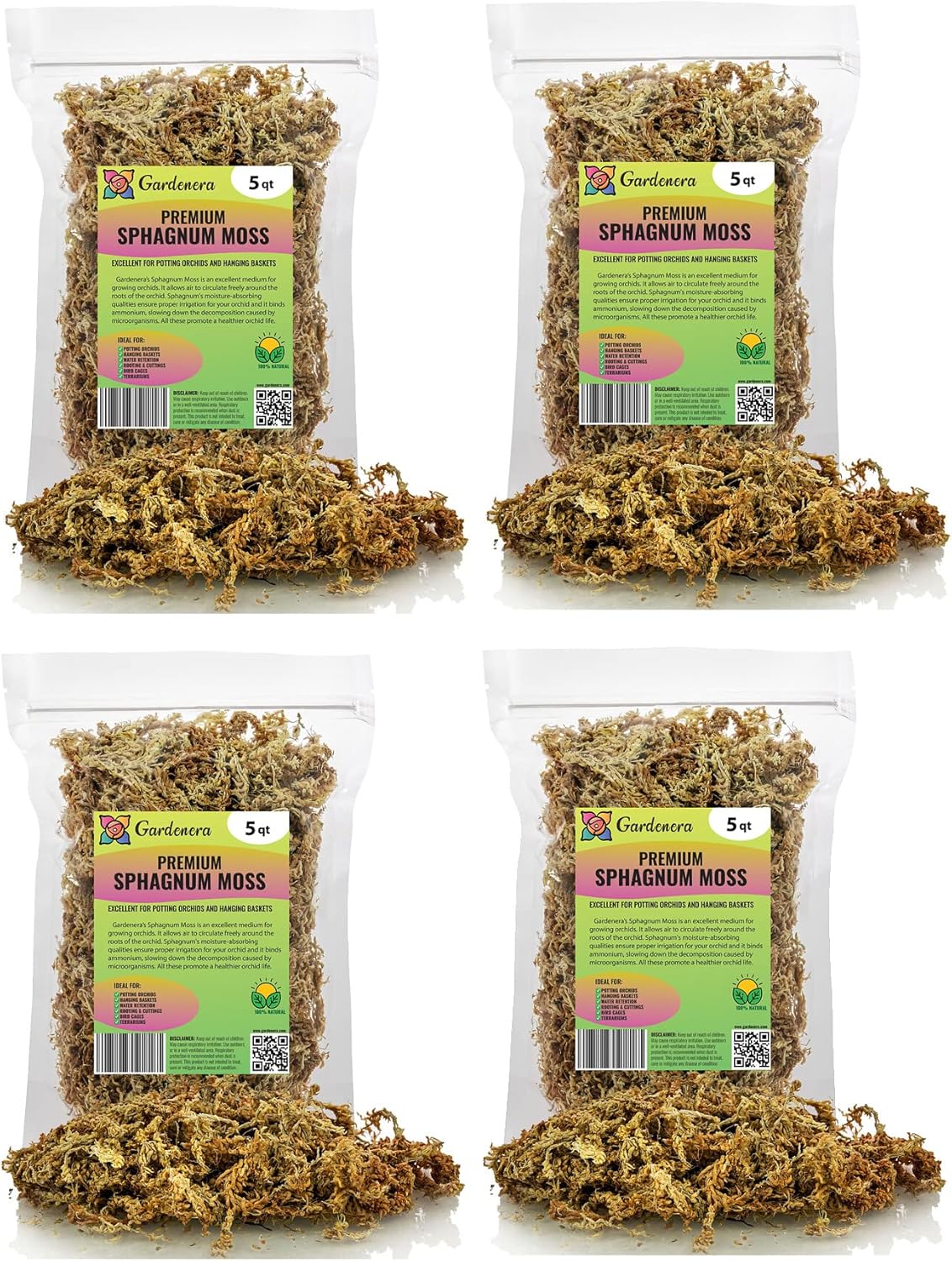Premium New Zealand Sphagnum Moss by Gardenera - 20 Quart - Organic Hand Mixed Long Fibered