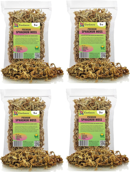 Premium New Zealand Sphagnum Moss by Gardenera - 20 Quart - Organic Hand Mixed Long Fibered