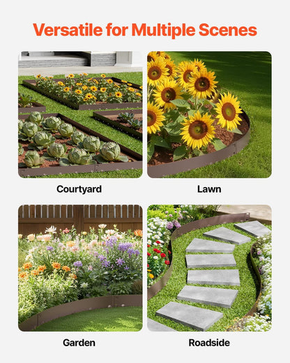 VEVOR Steel Landscape Edging, 5 Packs 39 x 4 in Rust-Resistant Metal Landscape Edging, Bendable