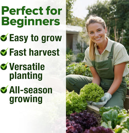 HOME GROWN 21,600+ Lettuce Seeds for Planting - 20 Heirloom Varieties, Non-GMO USA - Romaine