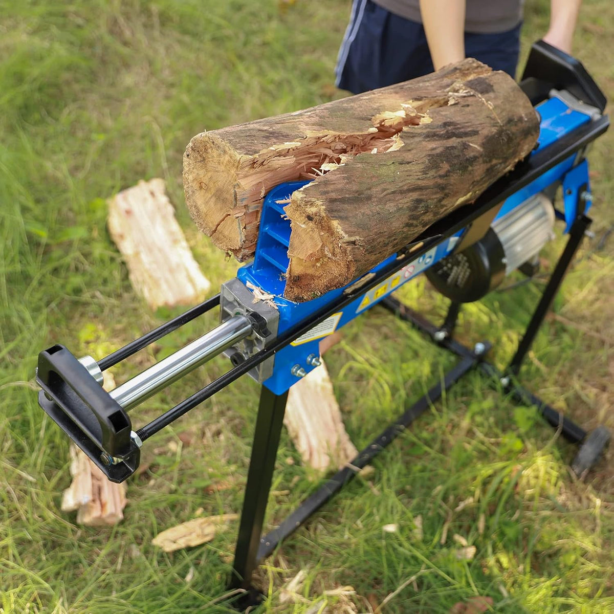 BILT HARD 6.5 Ton Electric Log Splitter with Stand - 15 Amp Motor Wood Splitter with Hydraulic Ram