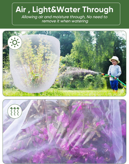 Bird Netting for Garden Protection - 4 Pack Garden Netting Pest Barrier with Drawstring,Mosquito