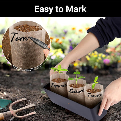 Non-Woven Nursery Bags, 200PCS 5x6 inch Fabric Planter for Plants Tree Seedling, Seed Starting Soil