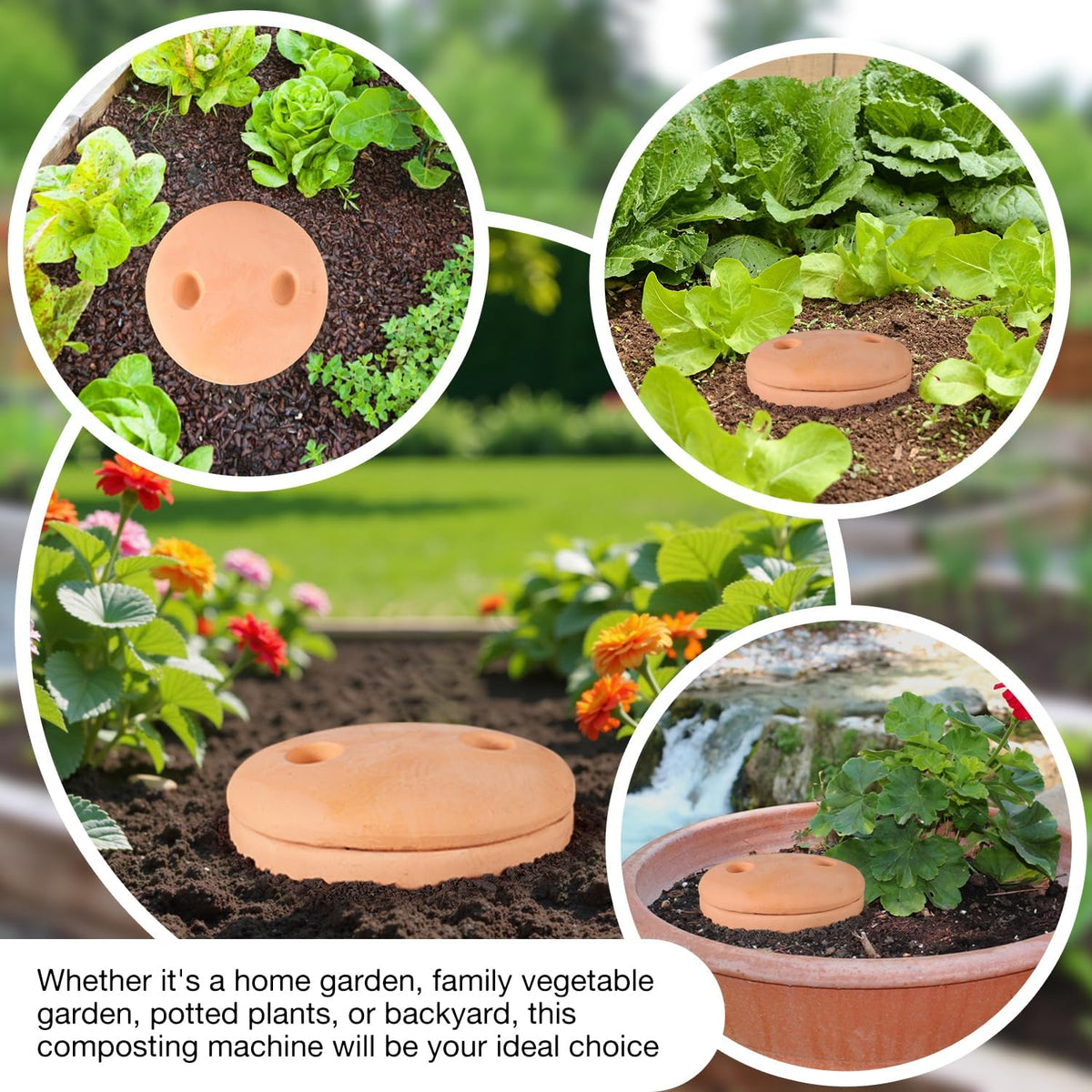 Underground Worm Farm Garden Red Pottery 11Inch vermicomposting Bin for use in Outdoor Gardening