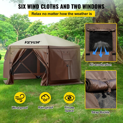 VEVOR Pop Up Gazebo Screen Tent, Pop-Up Instant Gazebo Tents with Mosquito Netting Outdoor Canopy