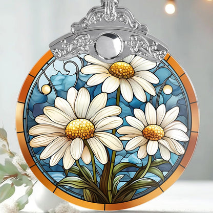 Stained Glass Christmas Ornament, Jocidea Daisy Christmas Decorations, Christmas Tree Ornament