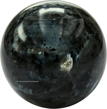 Amazing Gemstone Larvikite Crystal Ball with Stand - 2" Inches Crystal Sphere Meditation Balls for
