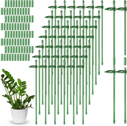 meekoo 120 Pcs Adjustable Garden Plant Support Stakes Single Stem Plant Cage Support Rings with
