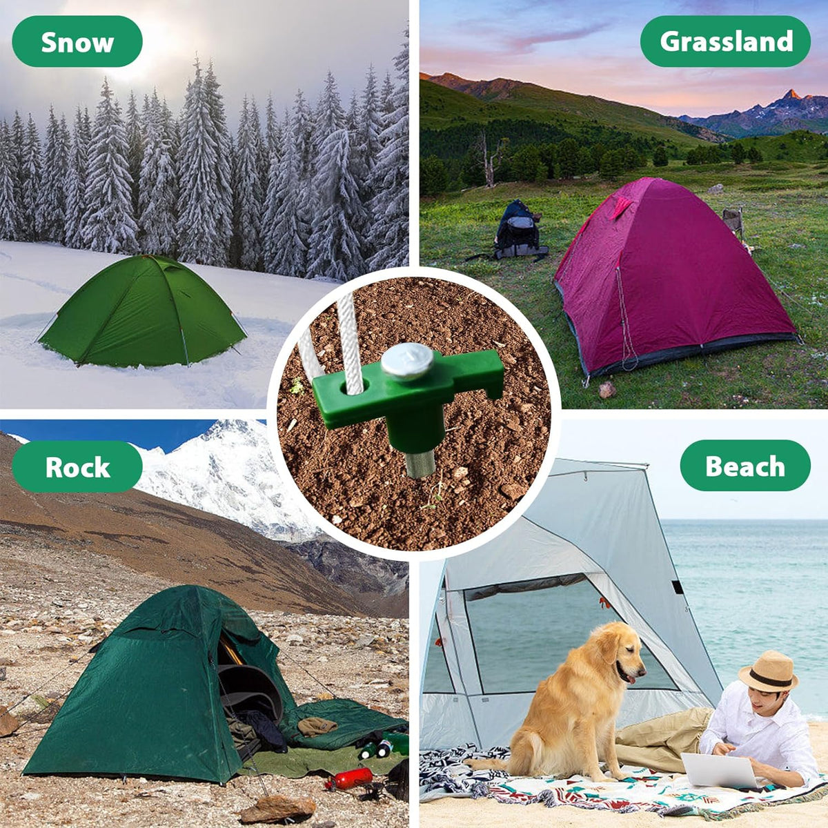 Eurmax USA Galvanized Non-Rust Camping Family Tent Pop Up Tent Stakes Canopy Anchors Heavy Duty