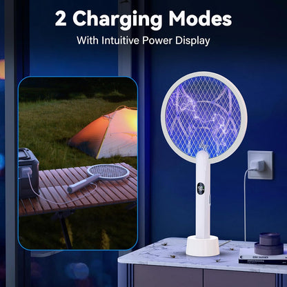 Electric Fly Swatter Racket,2 in 1 Mosquito Bug Zapper 4100V Handheld Mosquito Killer with 1800 mAh