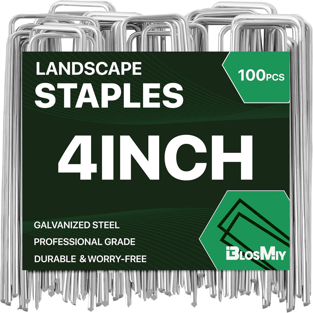 Landscape Staples 4 inch Stakes for Gardening 100 Pack Galvanized Garden Staples for drip