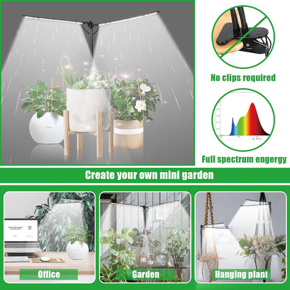 Plant Grow Lights for Indoor Plants Full Spectrum with 3/6/9H Timer & Dimming, Slim Plant Lights