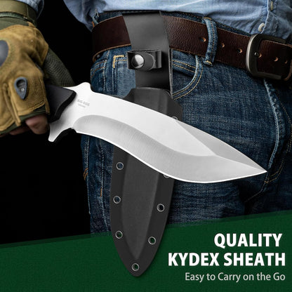 NedFoss Kukri Survival Knife with Sheath, 6" Full Tang Fixed Blade Hunting Knife with G10 Handle
