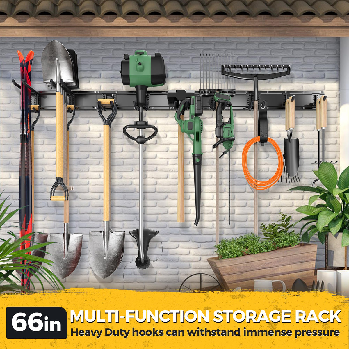 LBT 66" Garage Tool Organizer Wall Mount - 720lbs Garden Tool Organizer