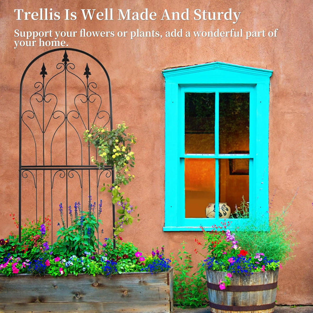 Trellis 70.9" H x 25.6" W Metal Premium Quality Material Rust-Resistant Climbing Frame for Vines