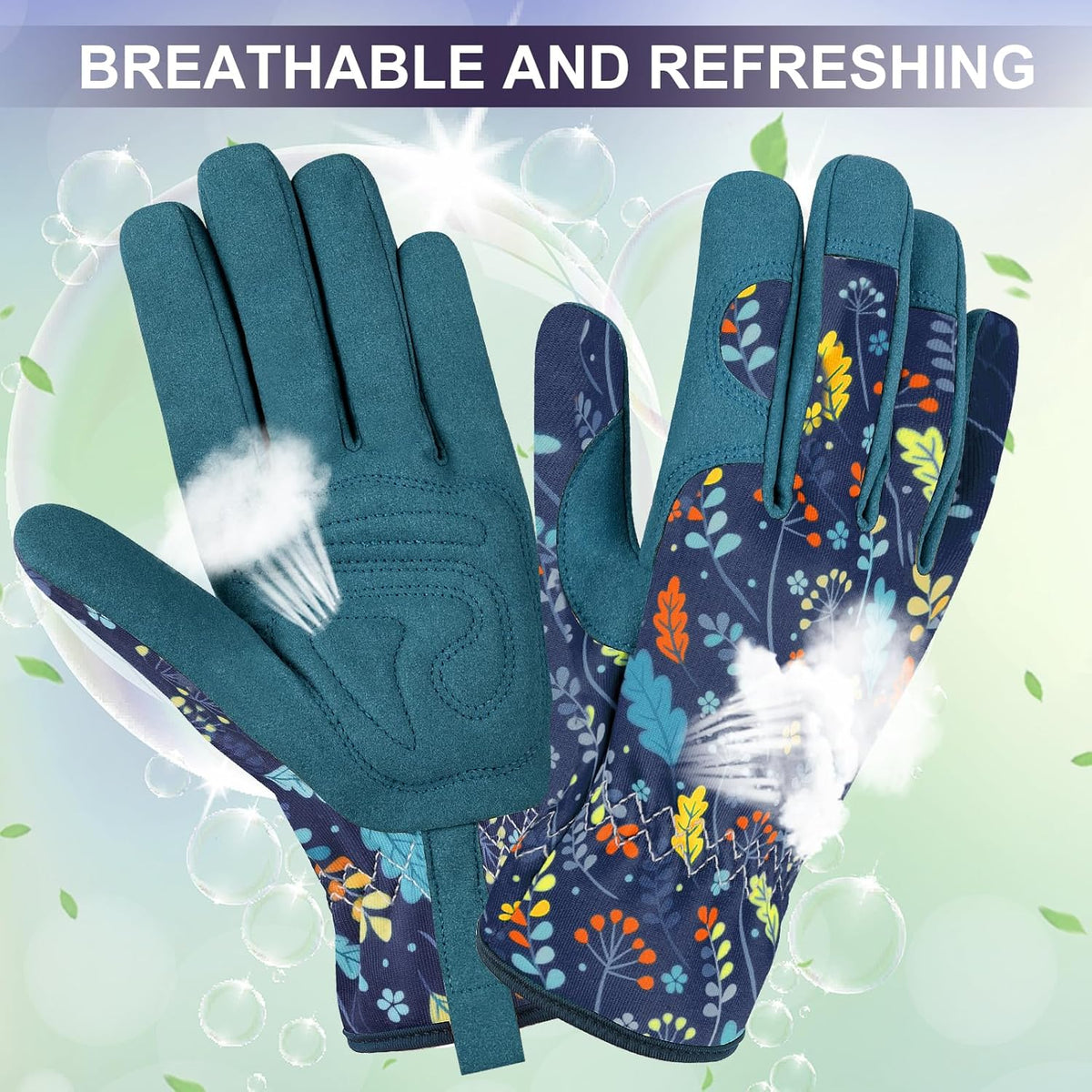 Womens Gardening Weeding Working Gloves, Leather Garden Glove for Women Thorn Proof No Stab for
