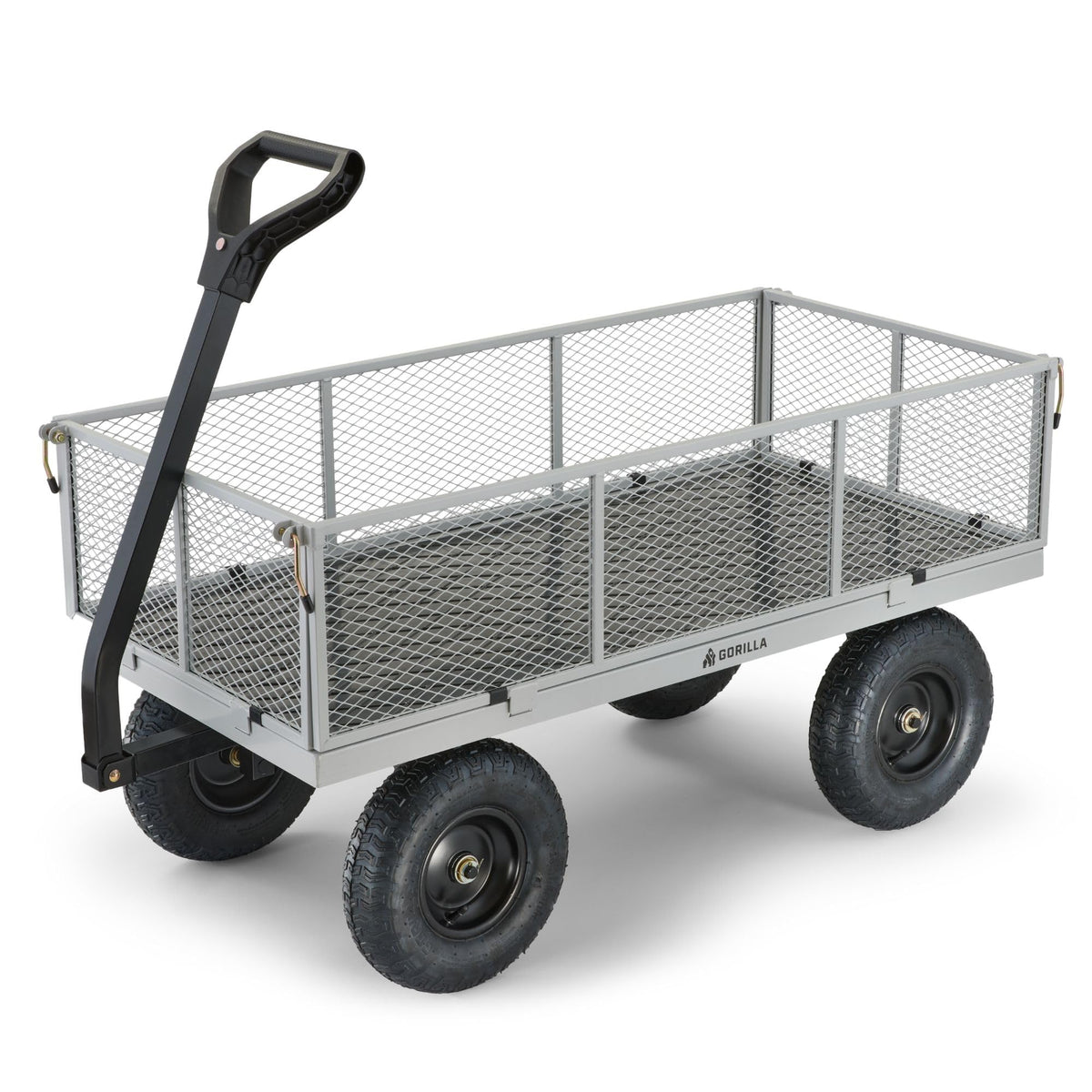 Gorilla Carts GOR1001-COM Steel Utility Cart, Heavy-Duty Convertible 2-in-1 Handle and Removable