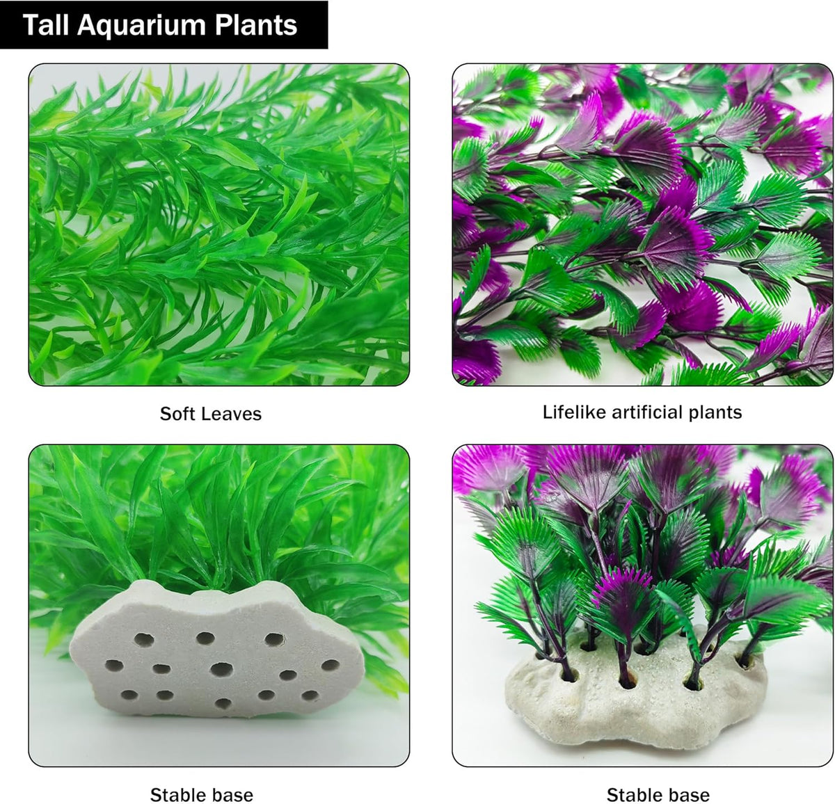 20.47 Inch Tall Aquarium Plants – Large Lifelike Artificial Fish Tank Decorations, 2 Pcs Fish Tank