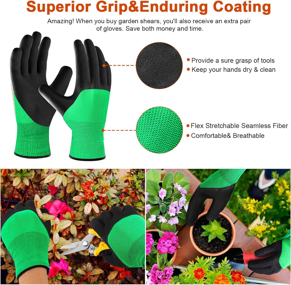 4 Pack Garden Shears Scissors,Pruning Shears, pruning shears for gardening Stainless Steel Blades