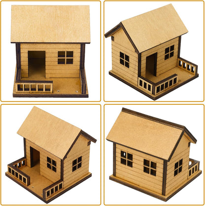 Mini Wooden Treehouse with Ladder – Plant Mini Treehouse, Miniature Flower Pot Tree House, Fairy
