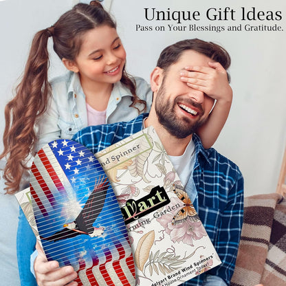 Wind Spinners Outdoor Creates a Soaring Eagle Effect, 3D American Flag Eagle Wind Spinner Hanging