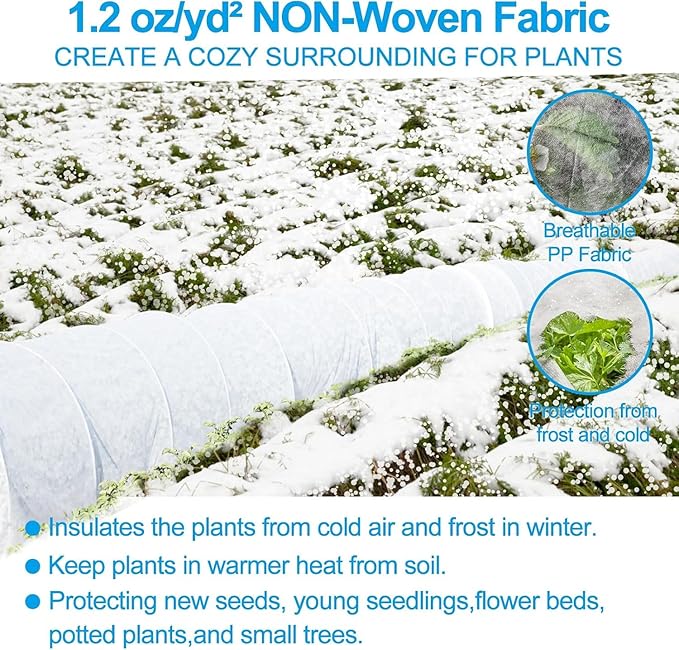 2 Pack Plant Covers Freeze Protection 10 x 30FT 1.2oz Frost Cloths Forst Blankets for Winter