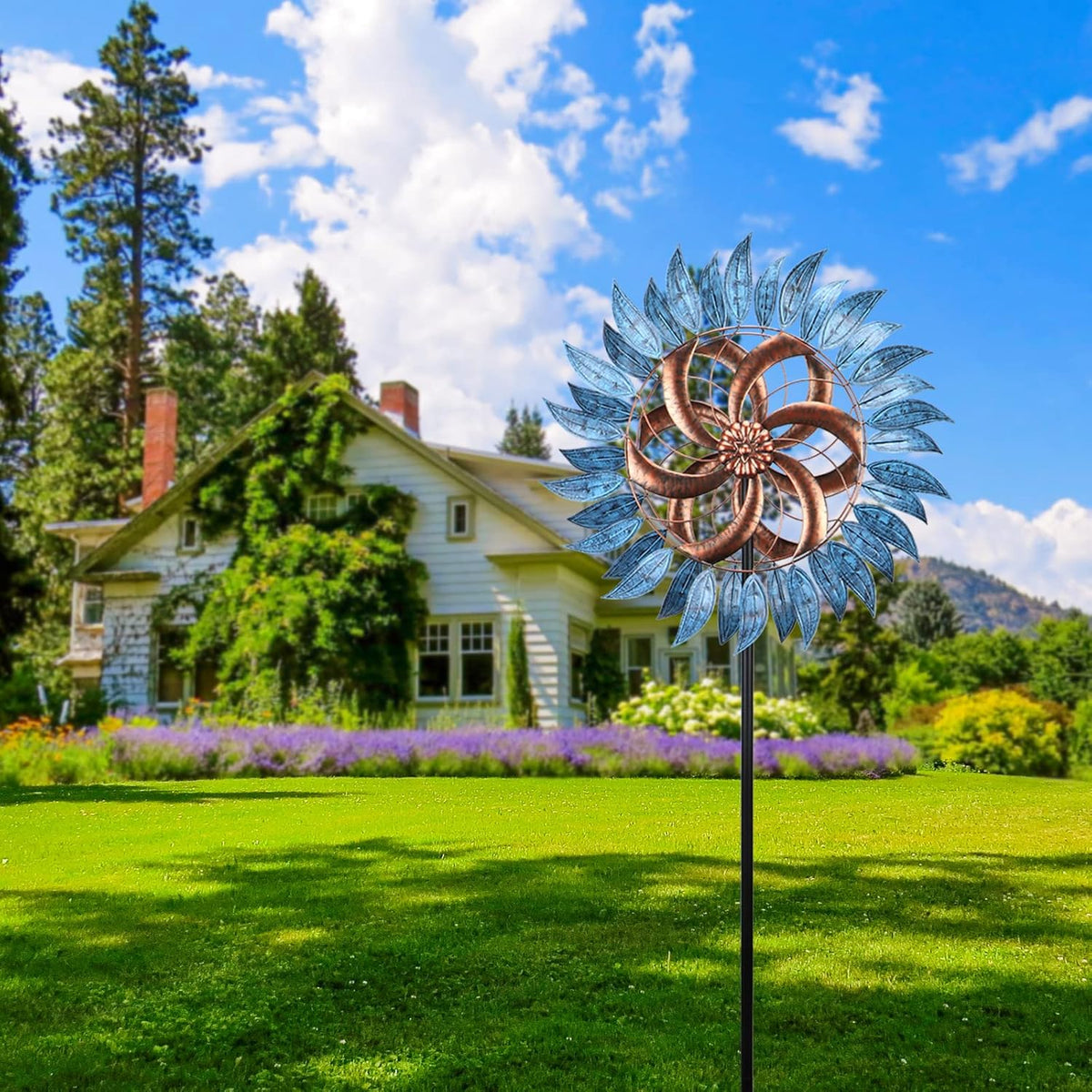 MUMTOP Wind Spinners Outdoor Metal 6.5 FT Large Two-Way Wind Sculptures for Patio Yard and Garden