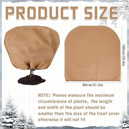 6 Pcs Winter Plant Covers Freeze Protection Reusable Plant Protector Bag with Drawstring Warm
