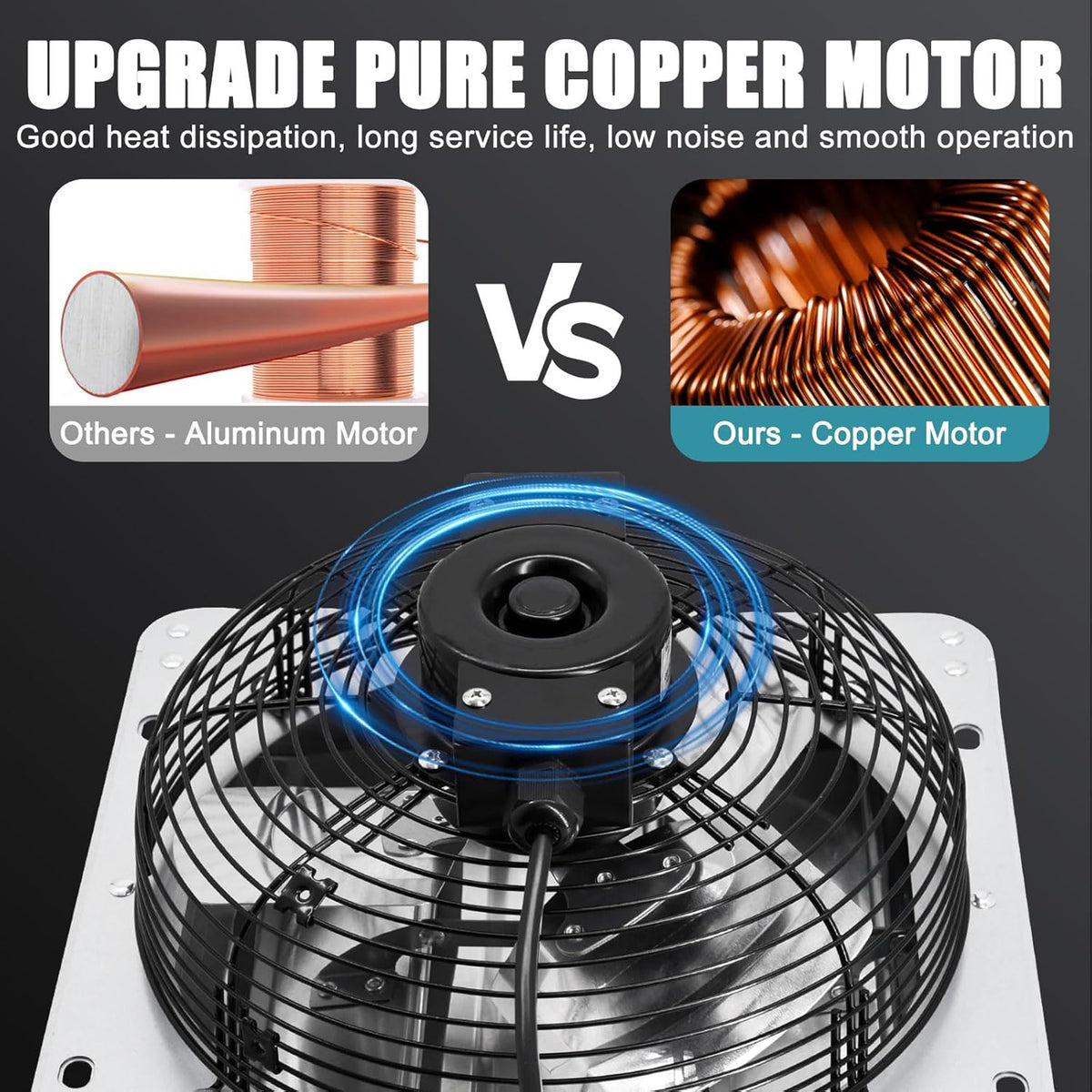 Criditpid 7 Inch Shutter Exhaust Fan, Garage Exhaust, Wall Exhaust Fan with ON/OFF Switch for